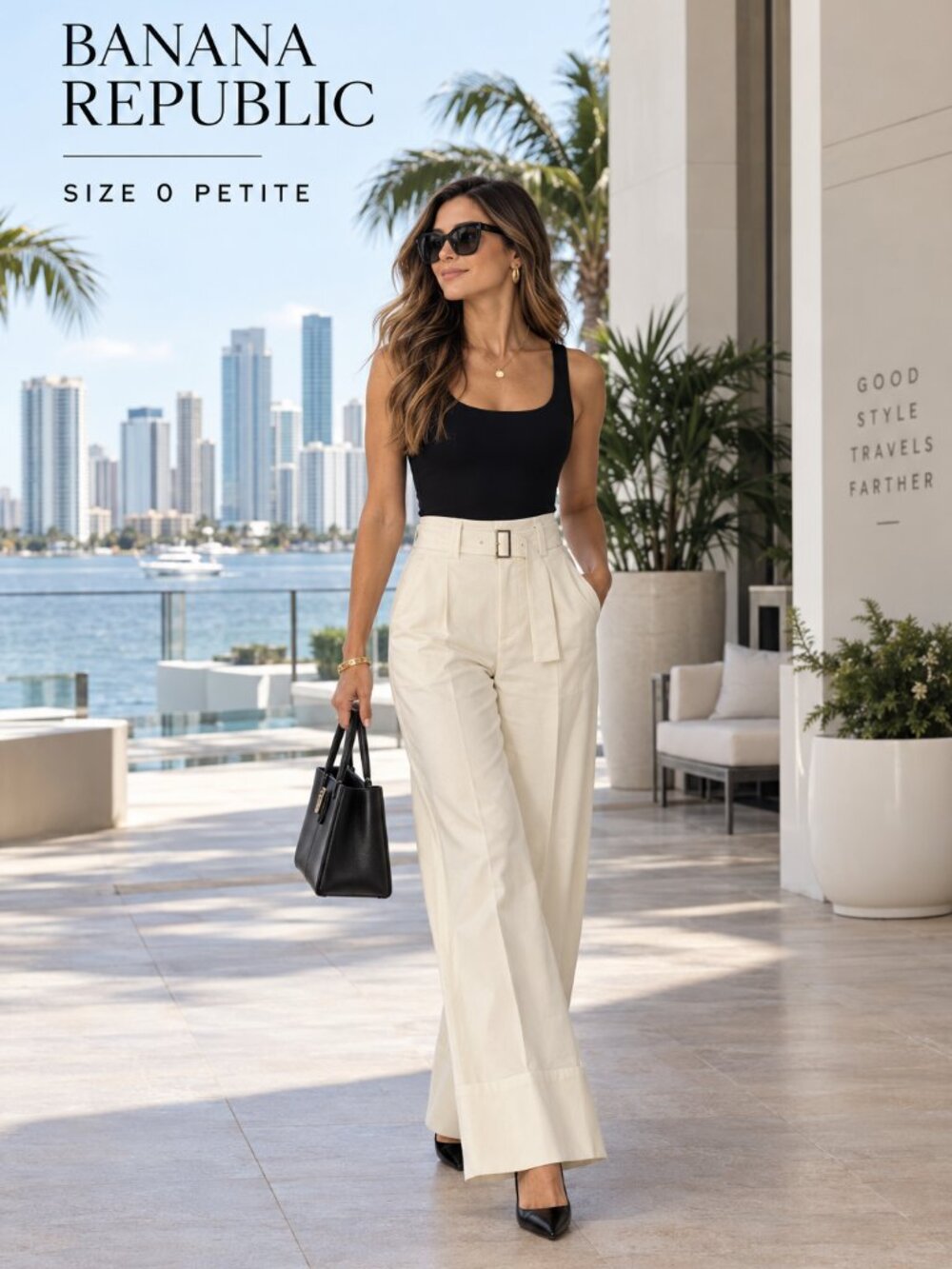 Banana Republic High-Rise Belted Wide-Leg Pants – NWT – 0 Petite – $140 Retail